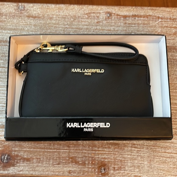 Karl Lagerfeld Black Faux Wristlet Wallet - Picture 7 of 7